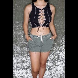 Aerie Drawstring Green Shorts